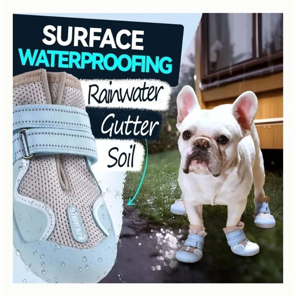 Furmate All Terrain Dog Boots Sz 7 (63–75 lb) NEW Mesh Waterproof Paw Shoes Case
